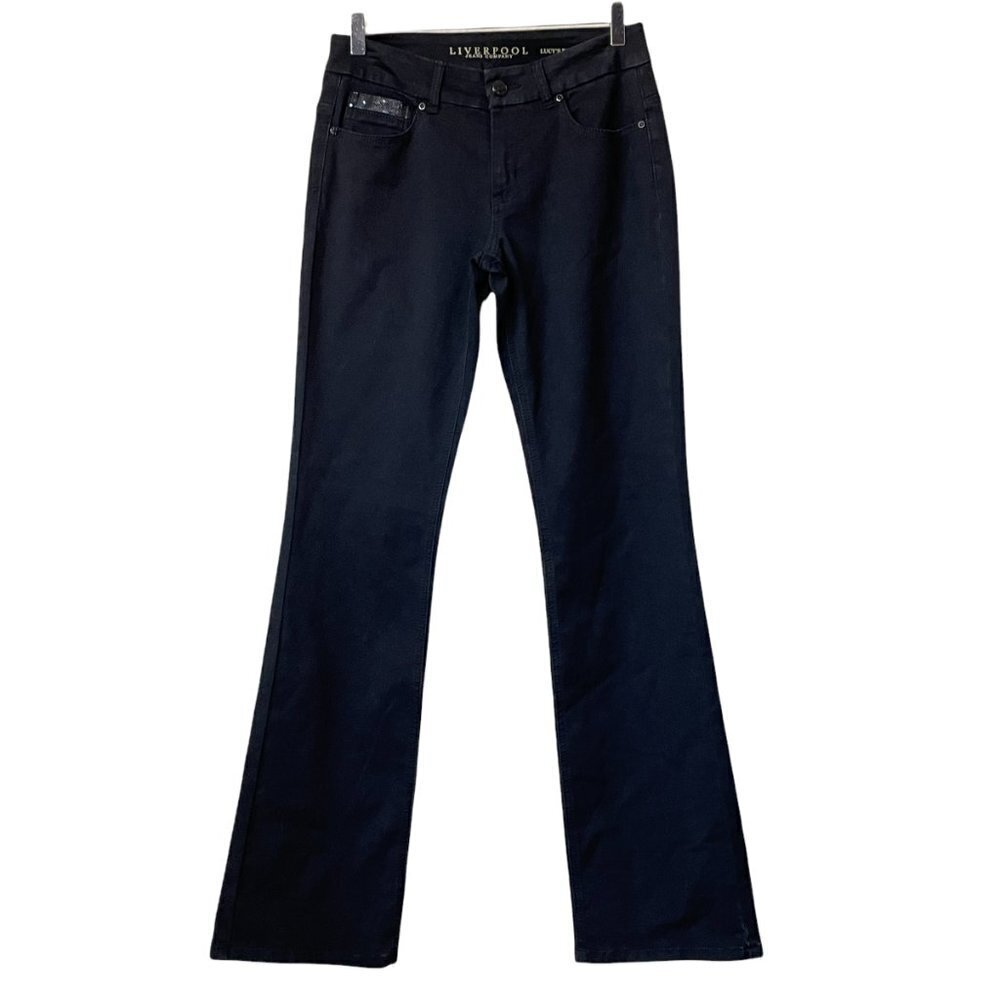 NEW Liverpool Lucy Bootcut Black Stretch Jeans w/ Sequin Detail Sz. 6